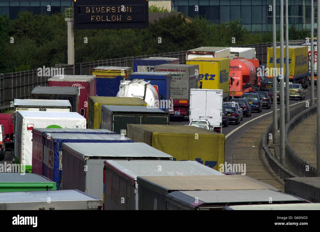 Traffic at standstill on the M25 Stock Photo