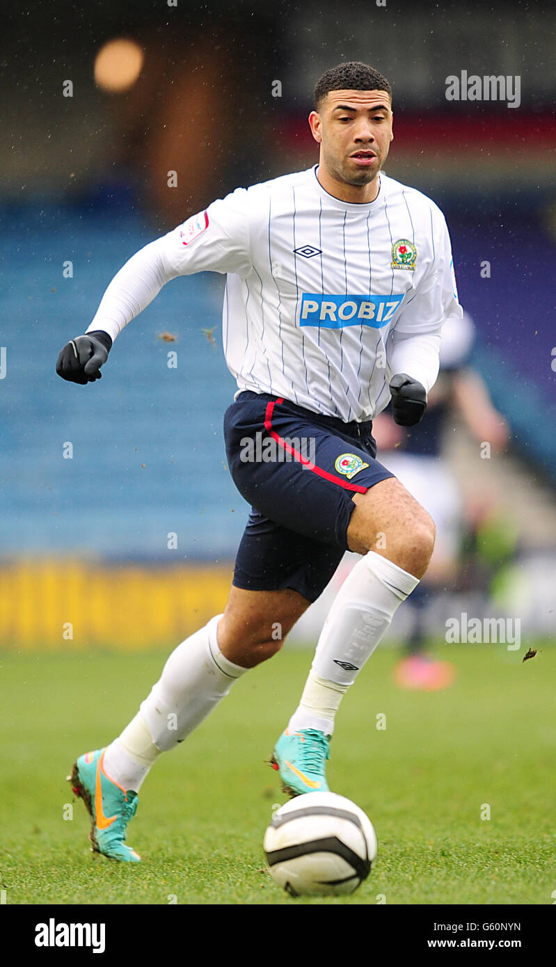 Millwall's Danny Shittu and Blackburn Rovers' Leon Best battle for the ball  Stock Photo - Alamy