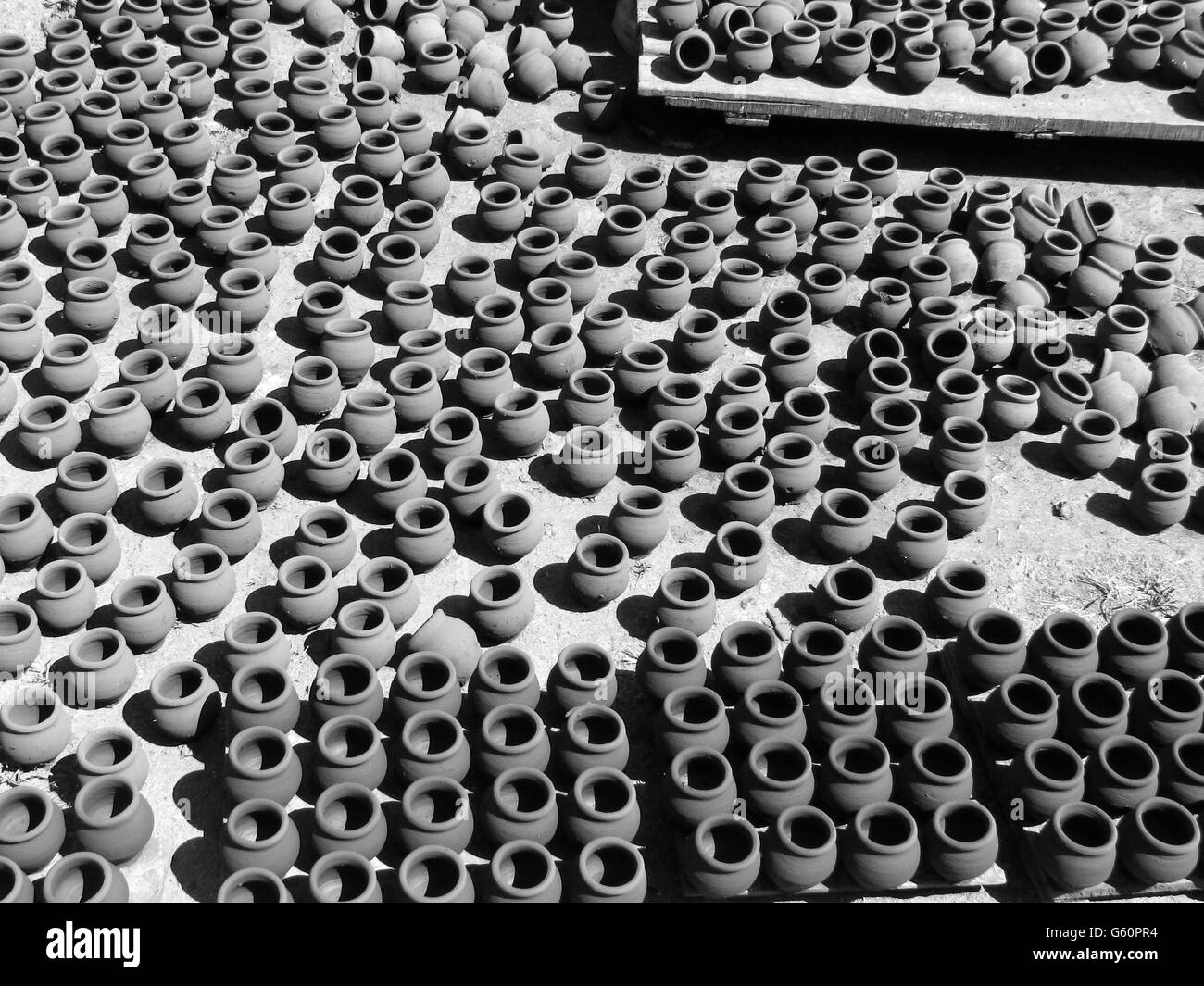 Clay pots drying in the sun Stock Photo Alamy