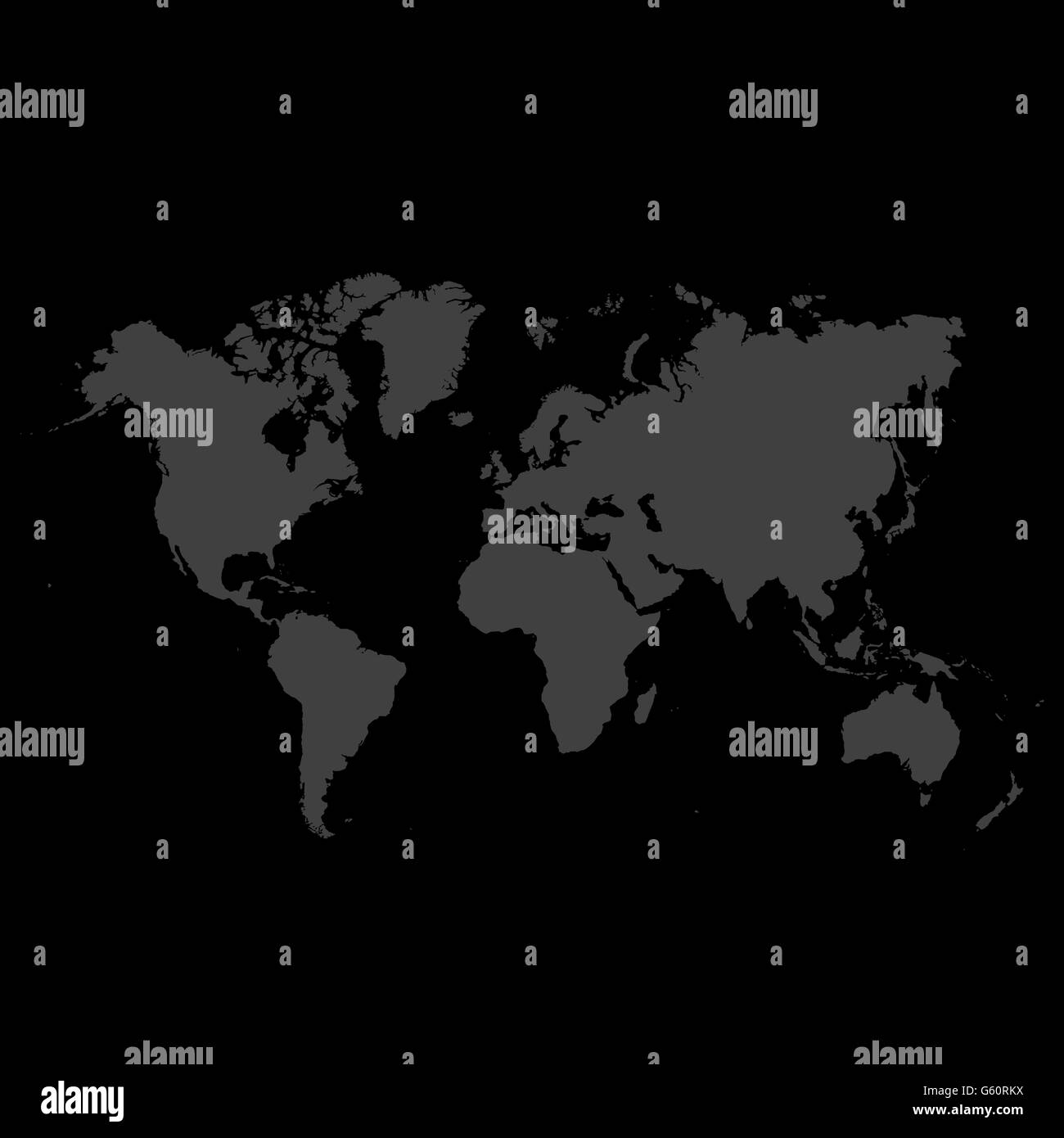 Detailed map of World on black background Stock Vector Image & Art - Alamy