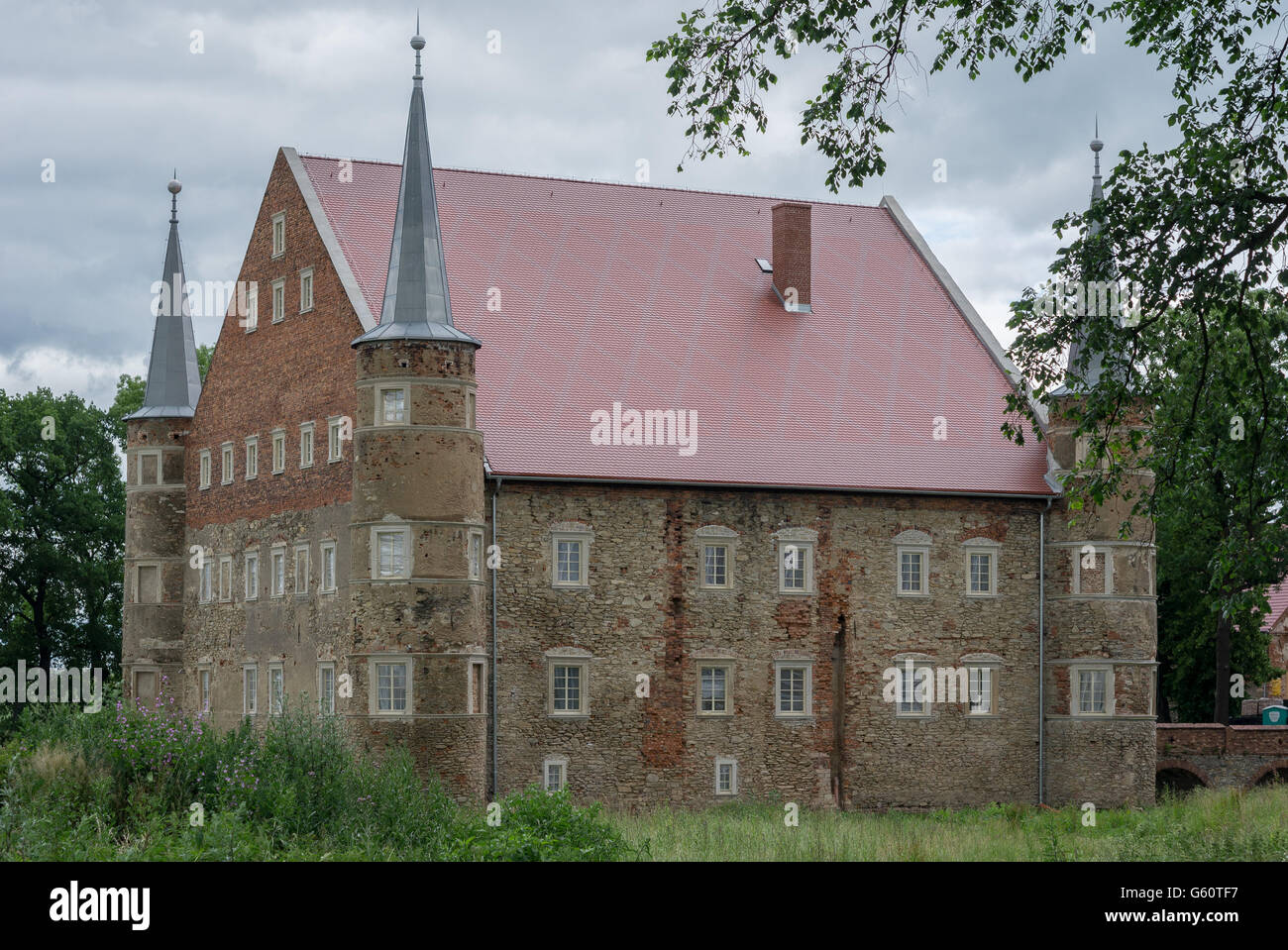 Abandoned palace in Piotrowice Peterwitz Lower Silesia Poland Stock Photo