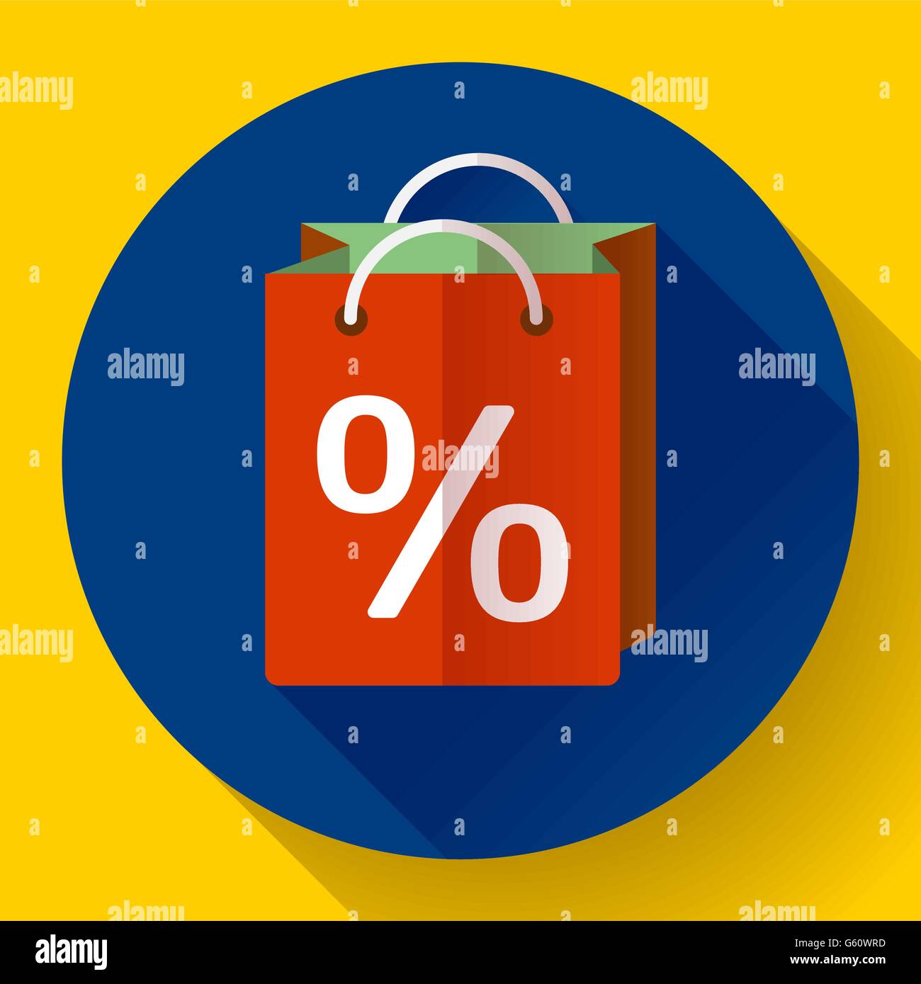 Vector shopping bag Icon. Flat design style Stock Vector Image & Art ...