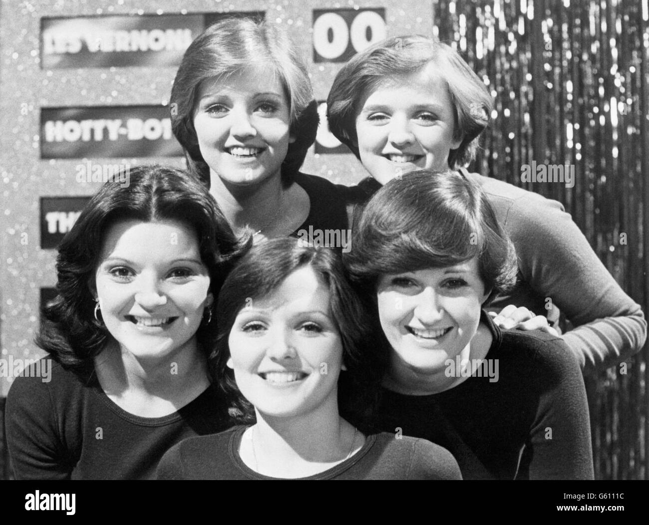 The Nolan Sisters, who are due to appear tonight on the Les Dawson special 'Dawson and Friends'. (top) Linda and Bernadette 'Bernie'. (bottom l-r) Anne, Maureen and Denise. Stock Photo