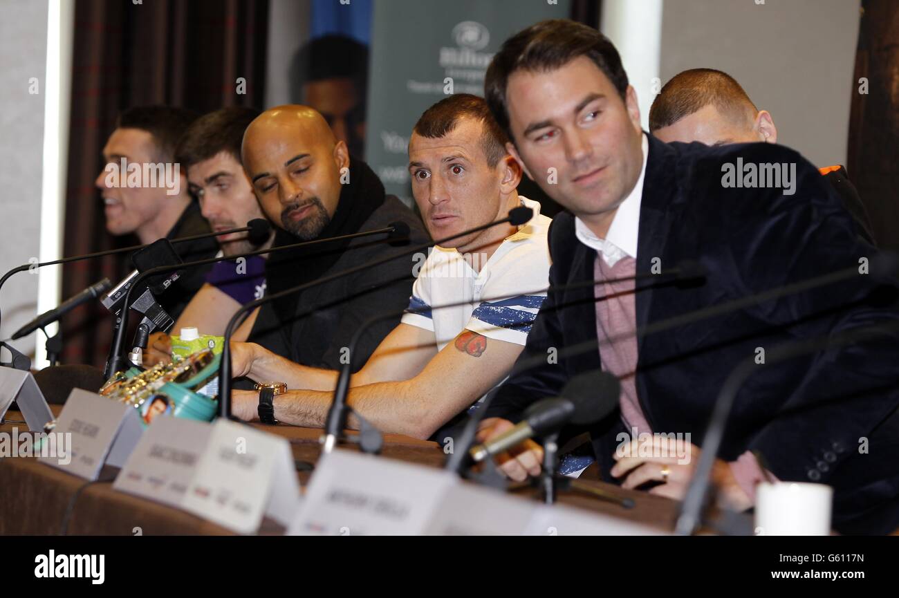 Boxing Liverpool Fight Night Press Conference Hilton Hotel Stock