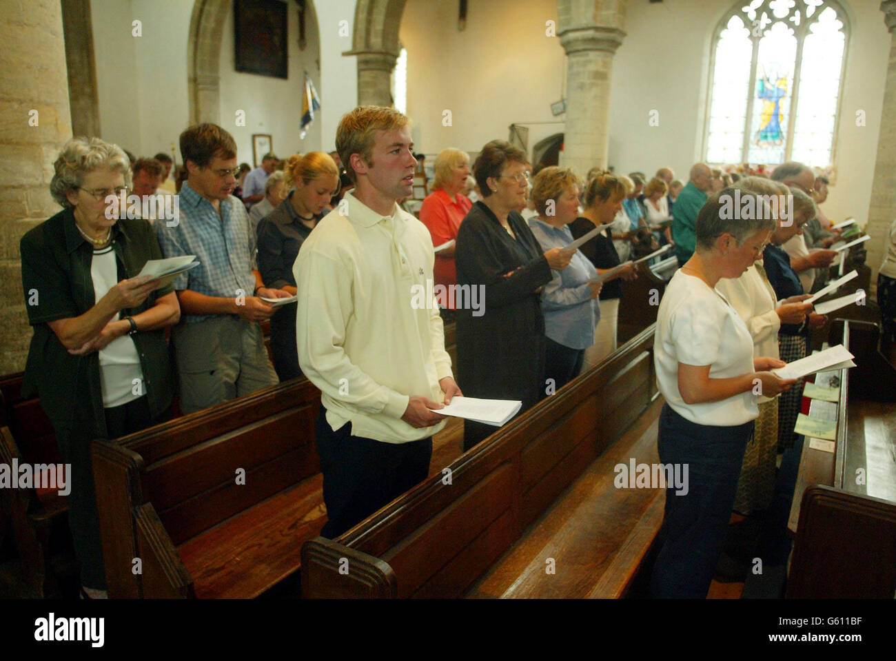 Members of the Soham community gather at St Andrew's Church in Cambridgeshire for the weekly