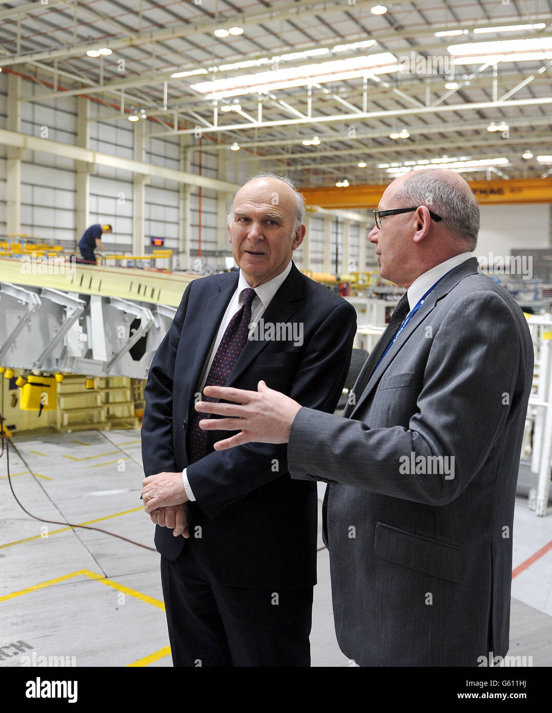 Business Secretary Vince Cable (left) with Garry Dalton, head of Airbus ...