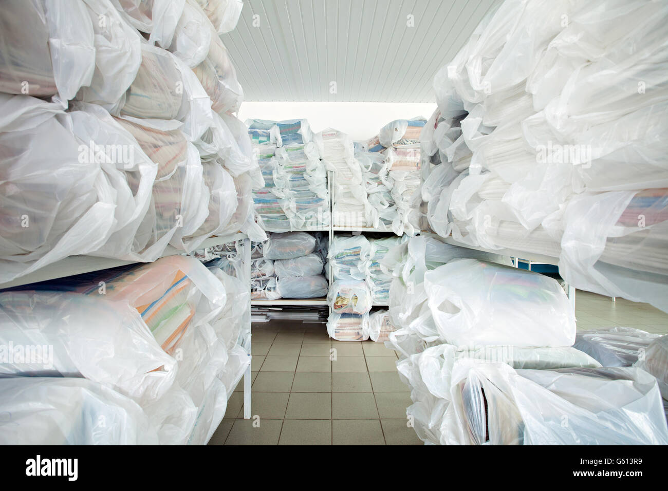 Clean Linen Racks Laundry racks hi-res stock photography and images - Alamy