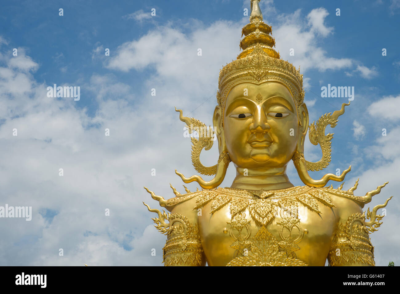 Golden statue of buddha in Wat Phra That Doi Saket, Chiang Mai ...
