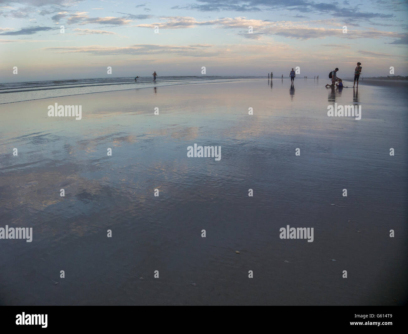 Dusk on Melbourne Beach, Florida Stock Photo