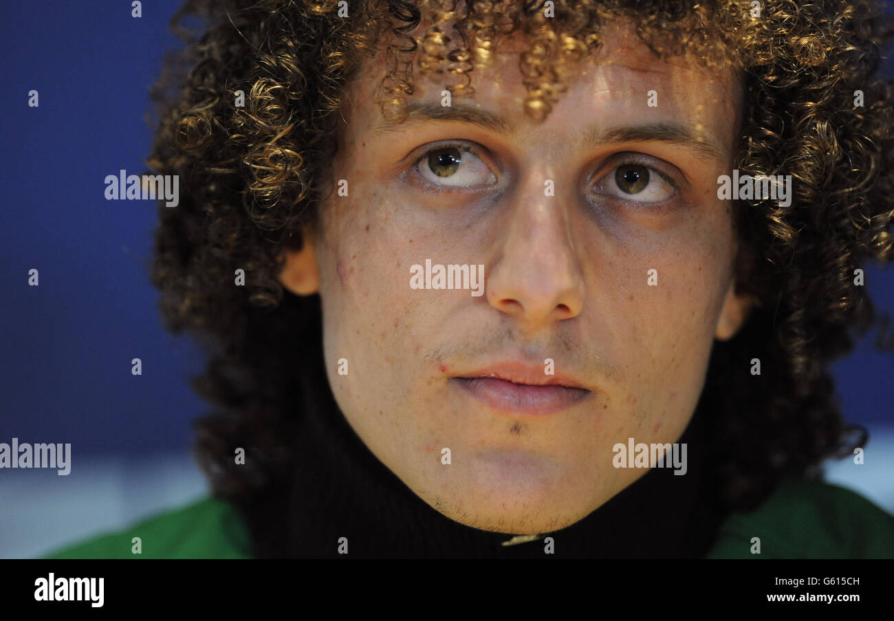 Brazil's David Luis during the press conference at Stamford Bridge. Stock Photo