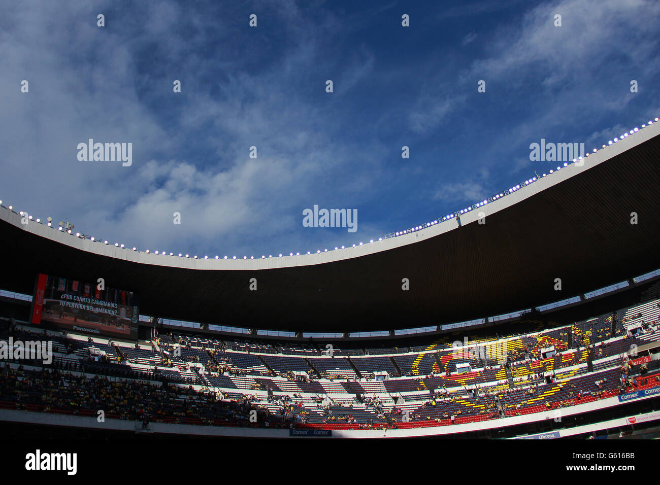 A general view of the tribune in the Aztec Stadium in Mexico City Stock Photo