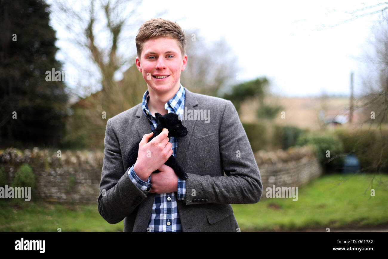 Micro Mini Lamb A rare breed hebridean lamb farmer with micro lamb hi-res stock ...