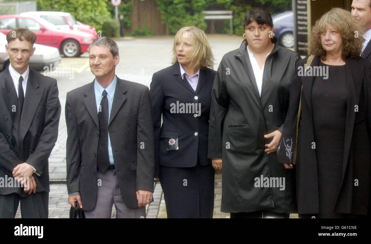Relatives of Stuart Lubbock, (L-R), Kevin Lubbock (Stuart's brother), Terry Lubbock (Stuart's father) , a police liason officer, Claire Wicks (Stuart's ex-girlfriend), and Dorothy Hand (Stuart's mother) arrive at Epping Council Offices, Essex. * An inquest into the death of a butcher found floating in a swimming pool at the home of television entertainer Michael Barrymore began today. Stuart Lubbock, 31, of Harlow, Essex, died in March last year, shortly after being found at Barrymore's luxury bungalow at nearby Roydon. Stock Photo