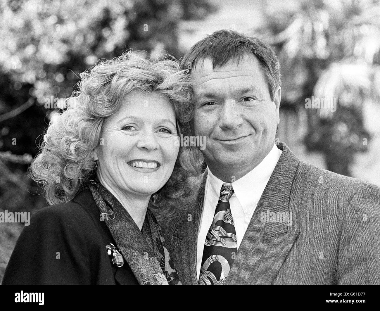In London actress Angela Thorne, and actor Michael elphick, stars of the television comedy series 'Three-up, Two down', which returns to the screen as part of the BBC's 54 million spring and summer line-up. Stock Photo