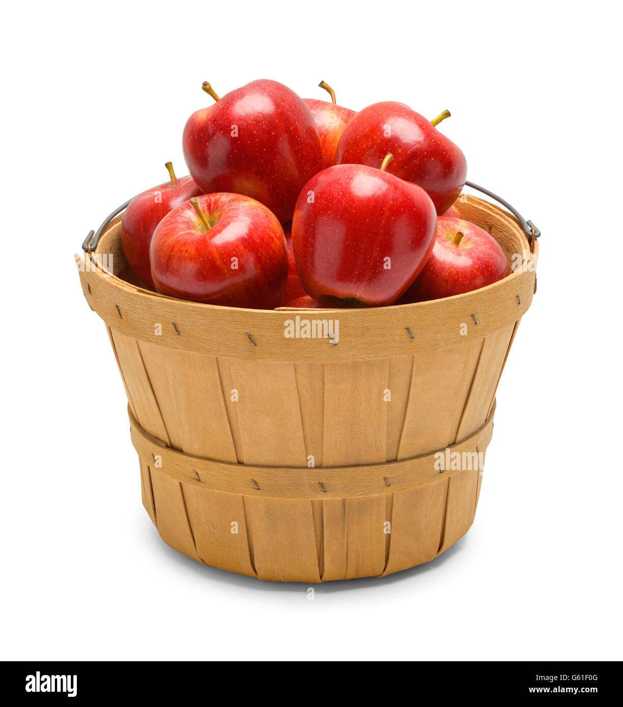 Basket Full of Red Apples Isolated on White Background Stock Photo Alamy