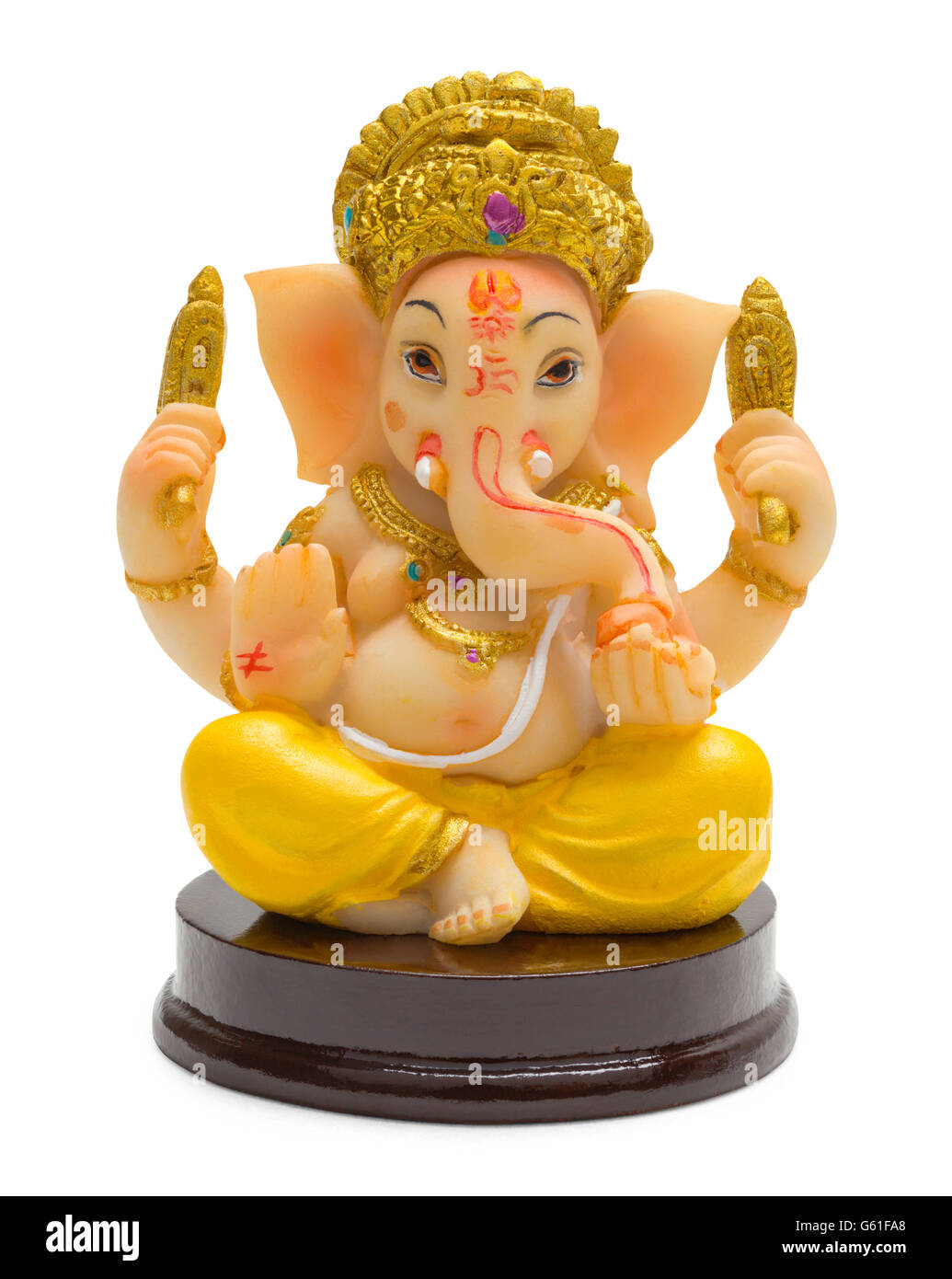 India Elephant God Ganesh Isolated on White Background. Stock Photo