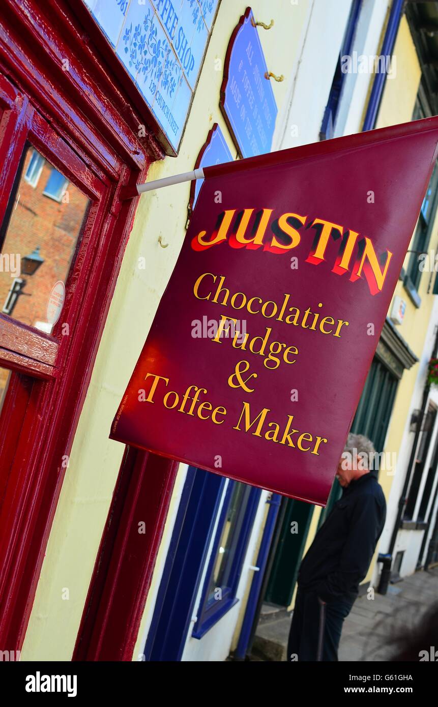 Chocolatier fudge & Toffee Maker Old town centre, Whitby, East Coast, North Yorkshire, England