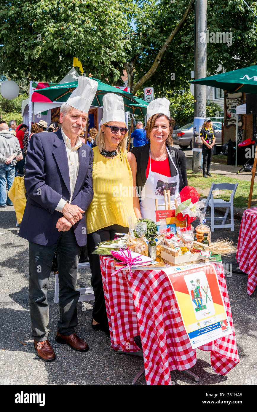 Fine foods display table, Italian Day, Commercial Drive, Vancouver