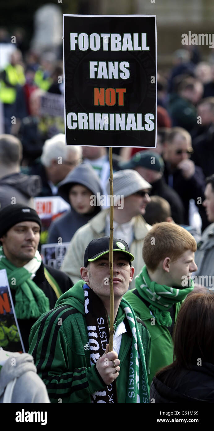 Celtic fans protest against the British royal family 