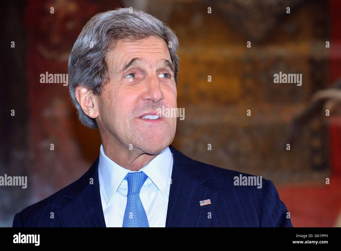 US Secretary of State John Kerry ahead of a meeting in the Foreign and Commonwealth Office in central London. Stock Photo
