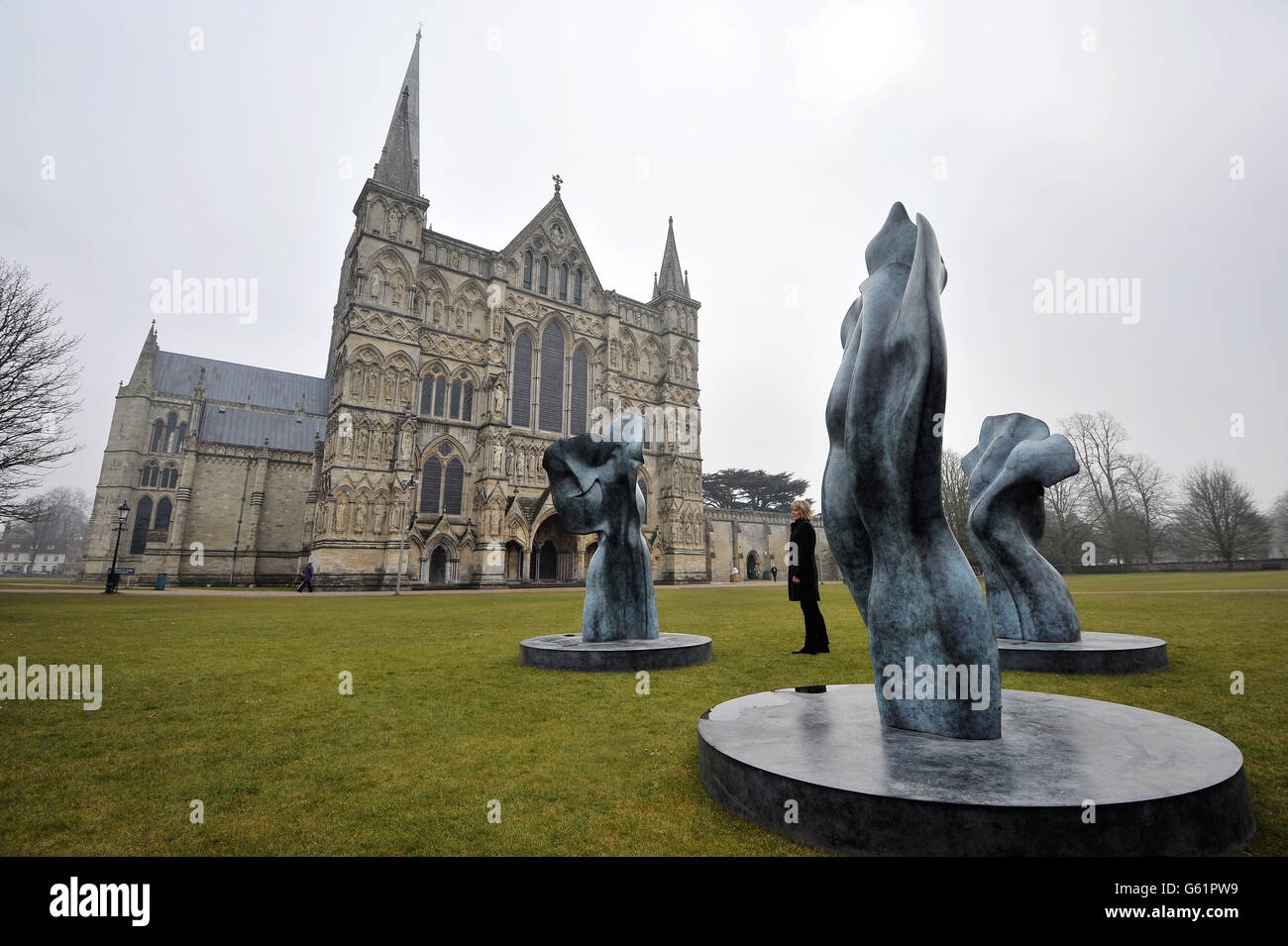 Helaine Blumenfeld sculptures at Salisbury Cathedral Stock Photo