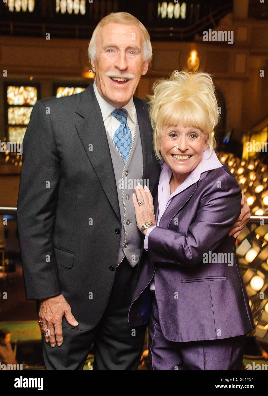 Sir Bruce Forsyth and Barbara Windsor at the 30 year reunion of the cast and crew of 'The Talk of the Town', at the Hippodrome Casion, in Leicester Square, central London. Stock Photo
