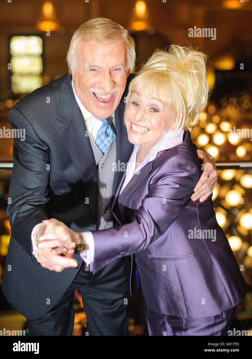 Sir Bruce Forsyth and Barbara Windsor at the 30 year reunion of the cast and crew of 'The Talk of the Town', at the Hippodrome Casion, in Leicester Square, central London. Stock Photo