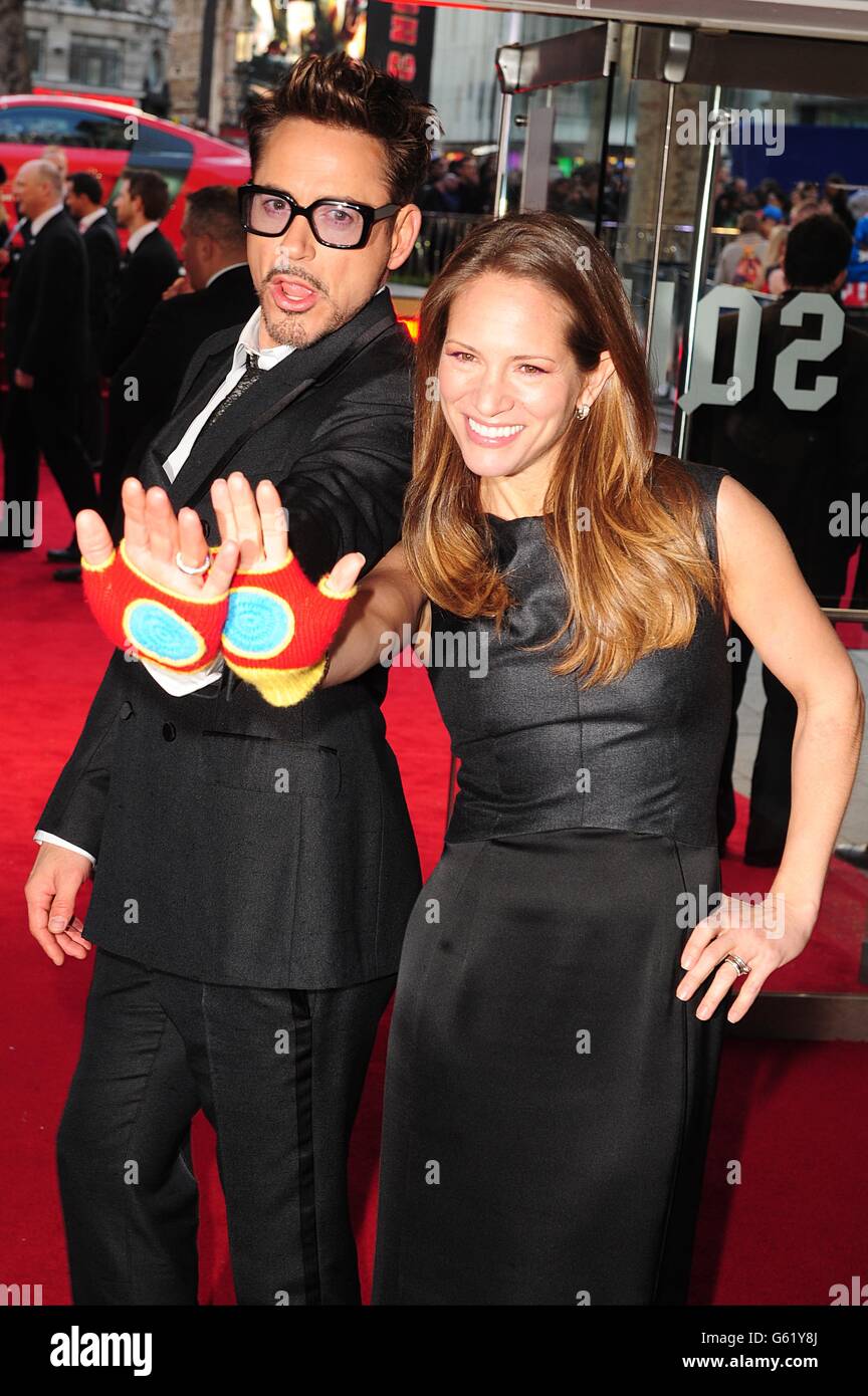 Robert Downey Jr and wife Susan Downey arriving for the premiere ...