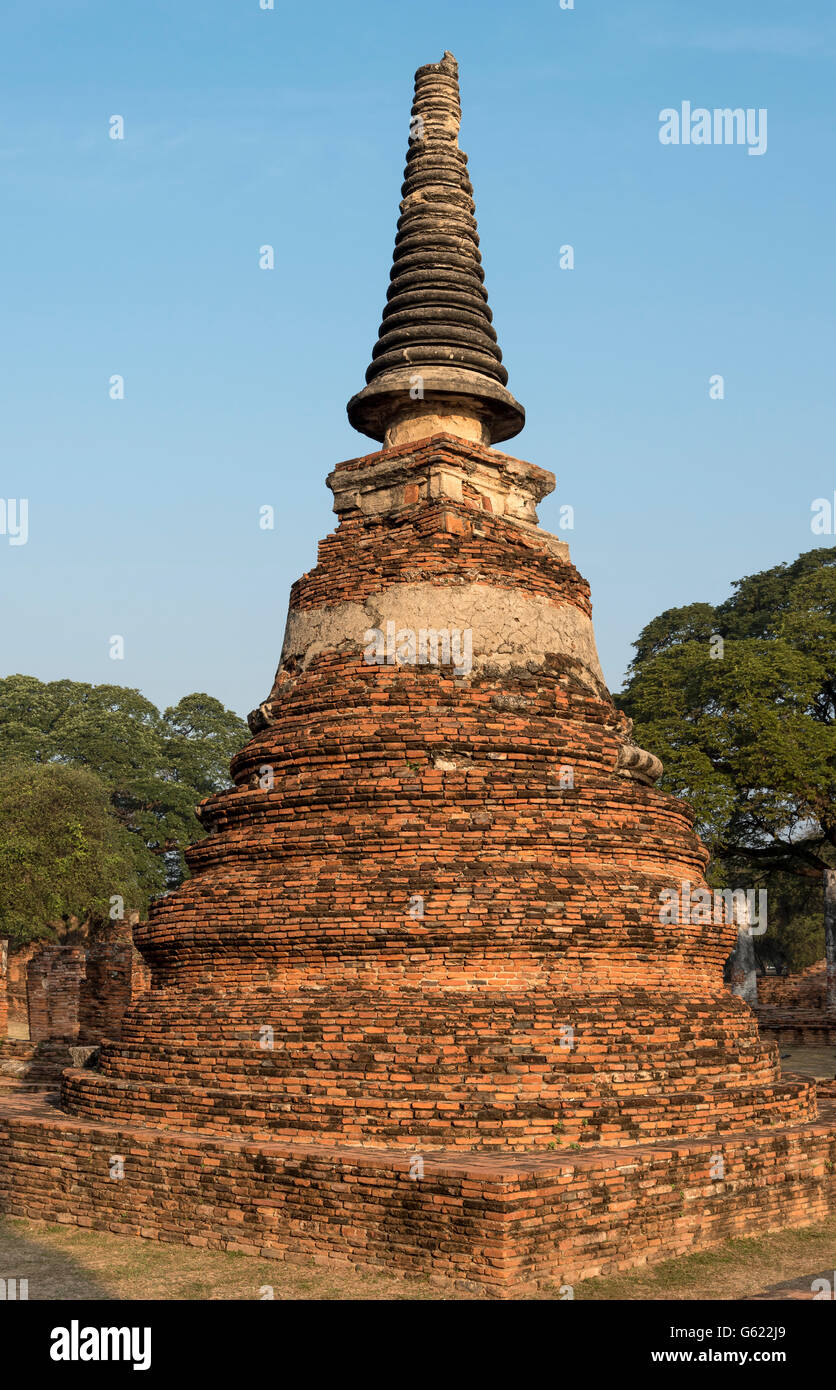 Chedi at Wat Phra Si Sanphet, buddhistic temple complex, Ayutthaya Province, Thailand Stock Photo