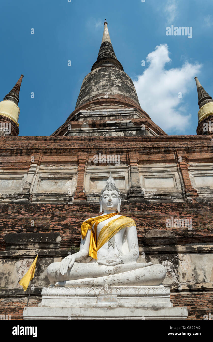 Main chedi of Wat Yai Chai Mongkhon, Buddhistic temple complex, Ayutthaya Province, Thailand Stock Photo