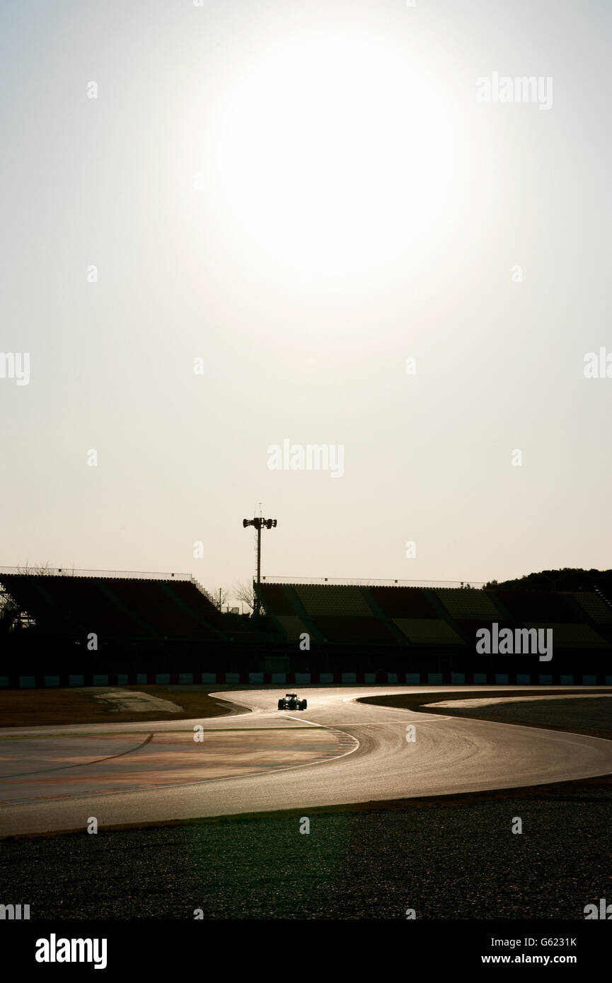 Evening mood during the Formula 1 testing sessions, 21-24/2/2012, at the Circuit de Catalunya in Barcelona, Spain, Europe Stock Photo