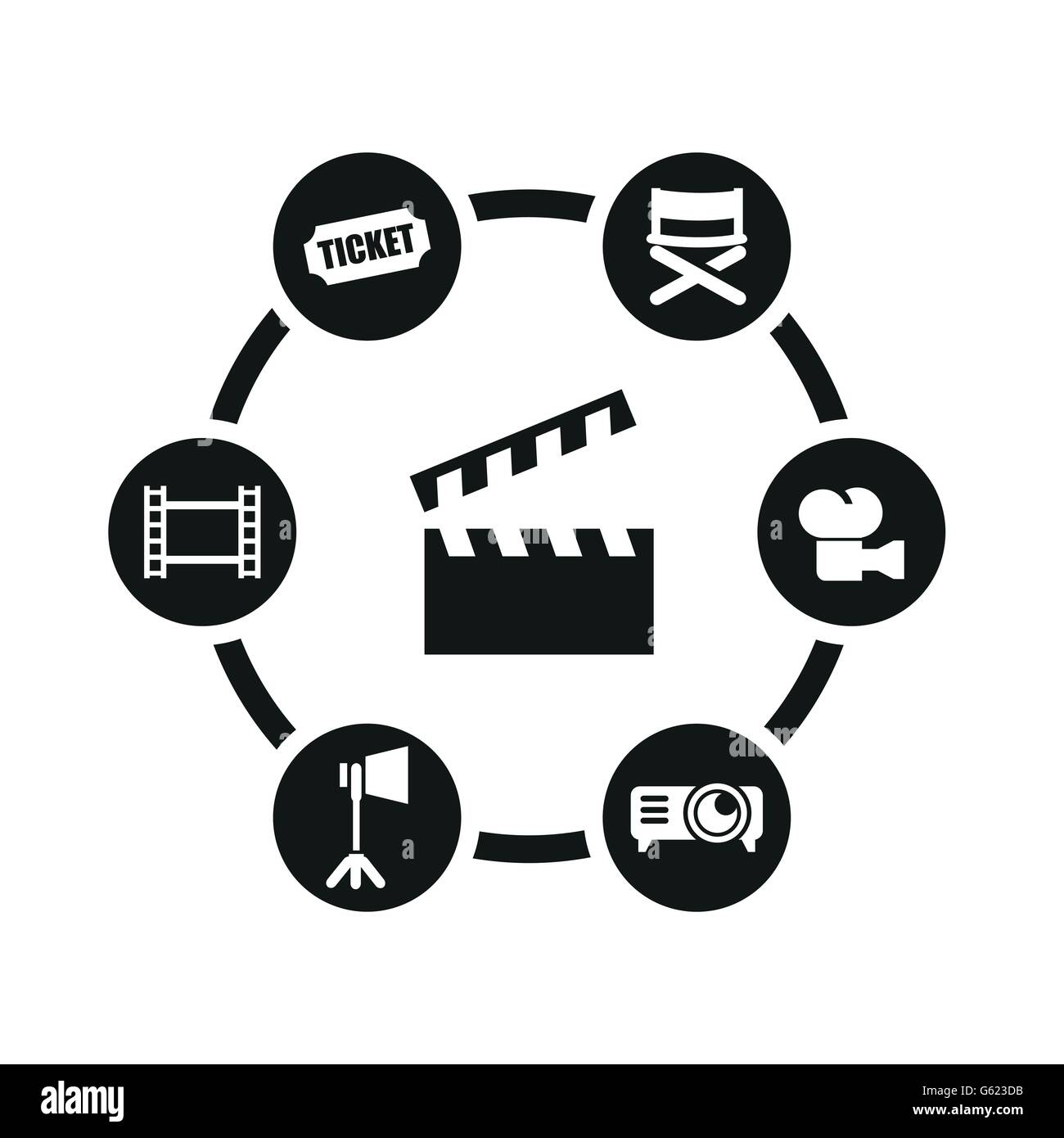 Vector black cinema icon set Stock Vector Image & Art - Alamy