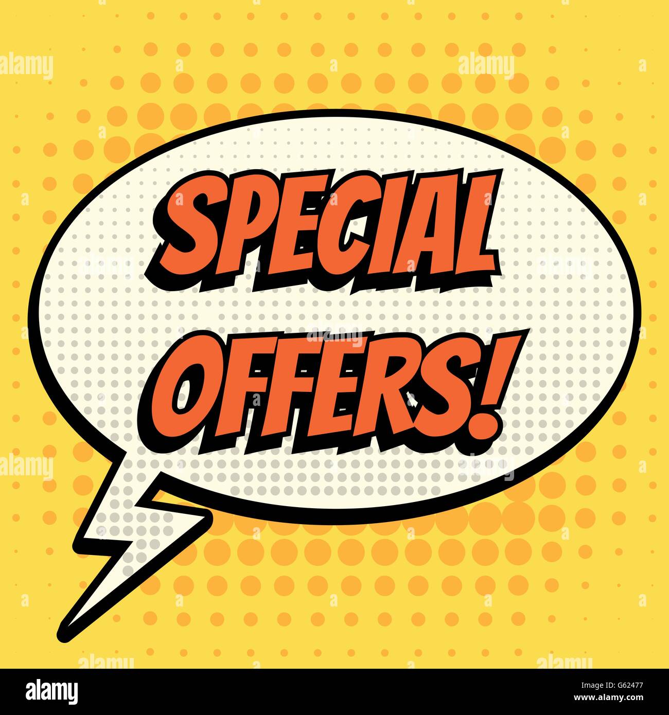Special offer comic book bubble text retro style Stock Vector Image ...