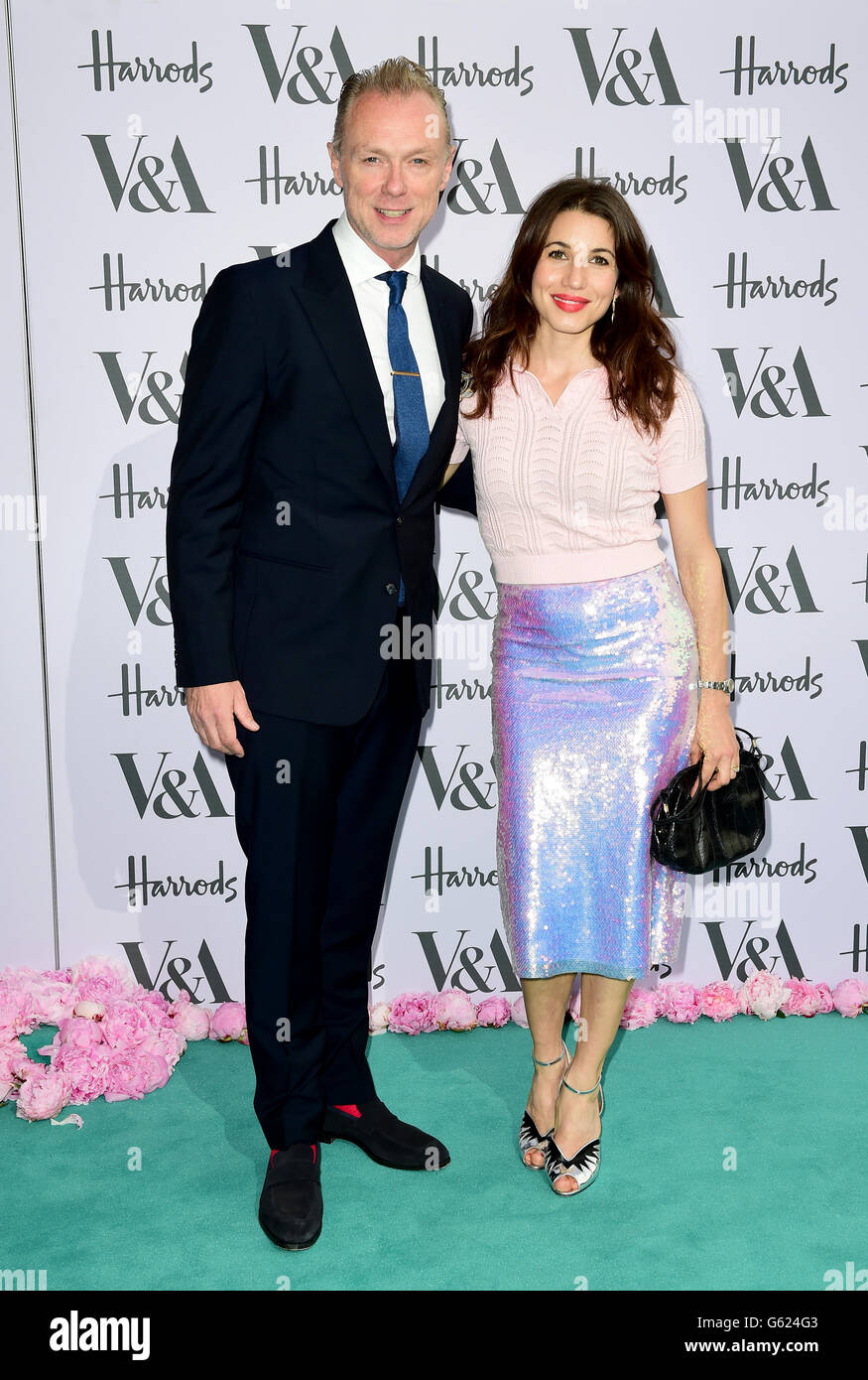 Gary Kemp and wife Lauren Barber attending the V and A Summer Party, in