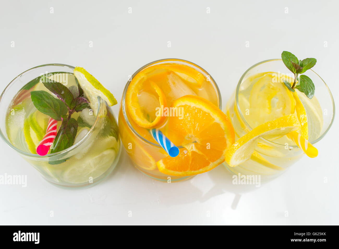 Lime fruit non alcoholic cocktails for a summer refreshment Stock Photo