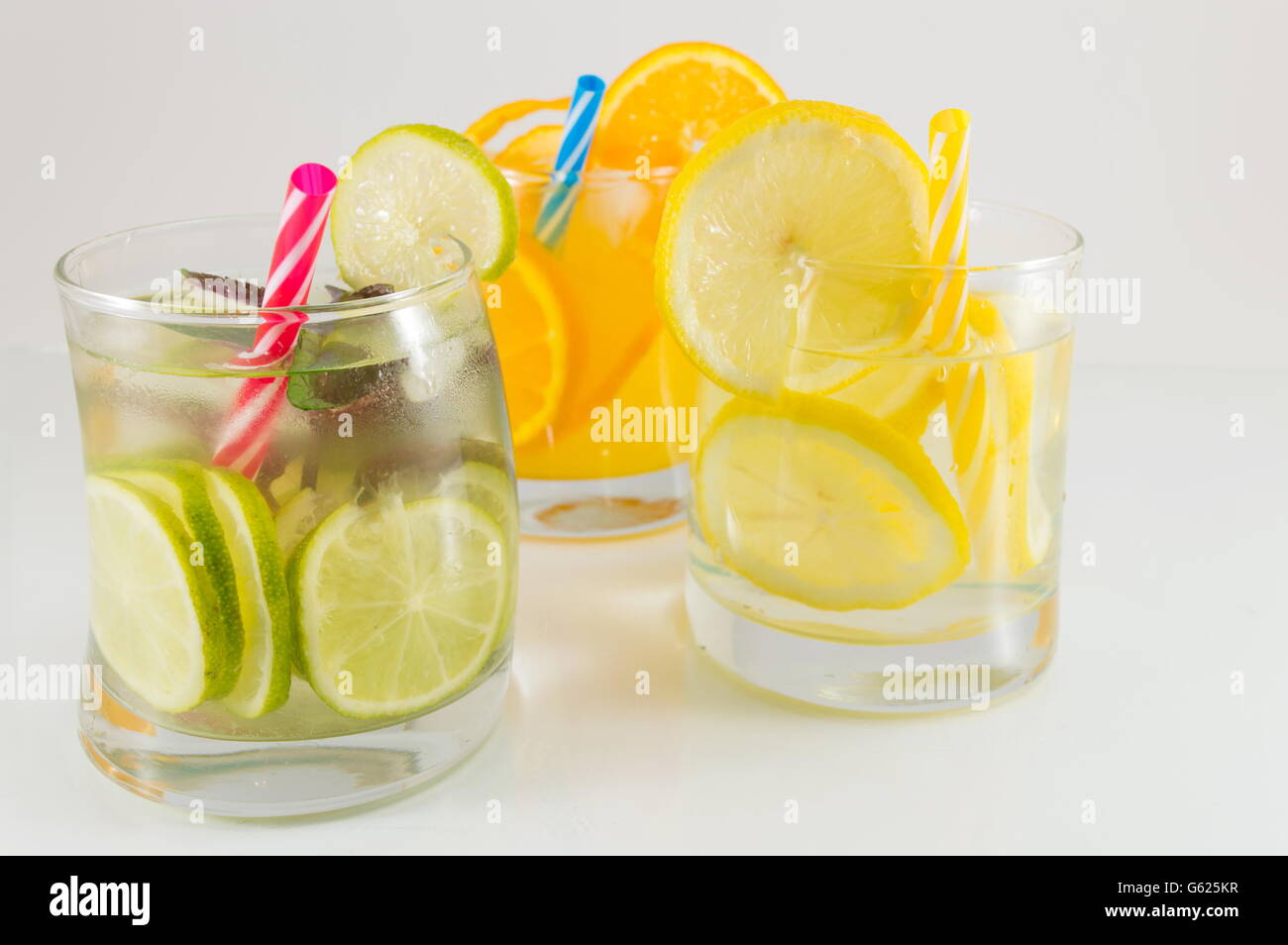 Lime fruit non alcoholic cocktails for a summer refreshment Stock Photo