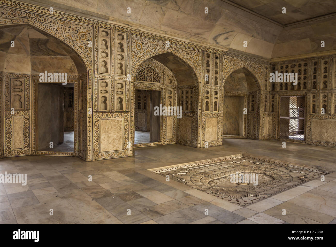 Inside Agra Fort in India Stock Photo