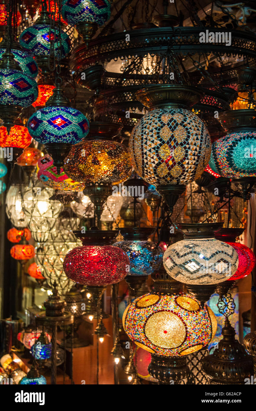 Light lanterns in Istanbul market Stock Photo Alamy