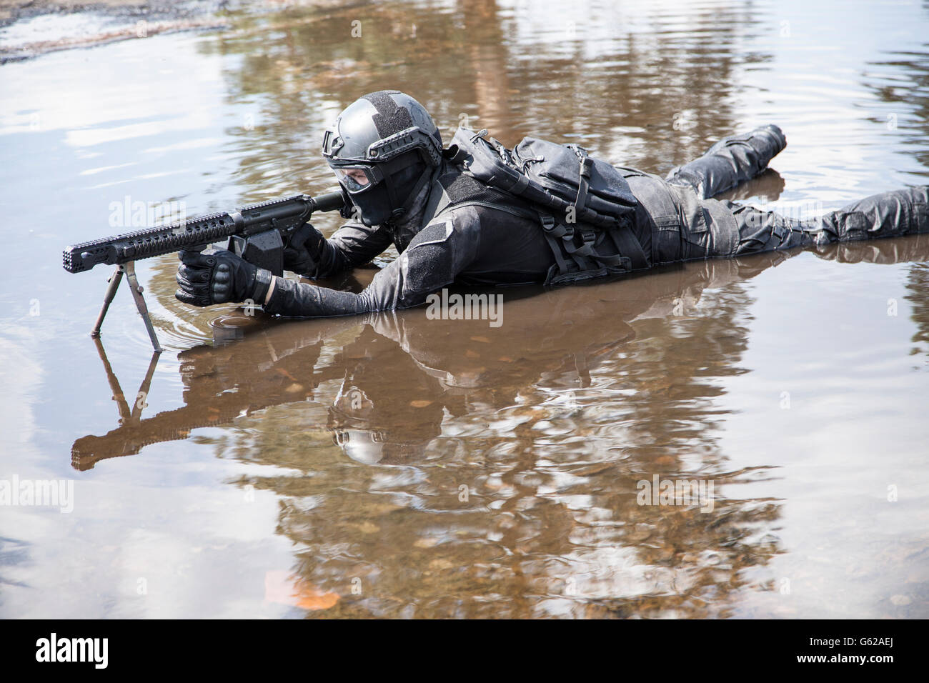 Spec ops police officer Stock Photo