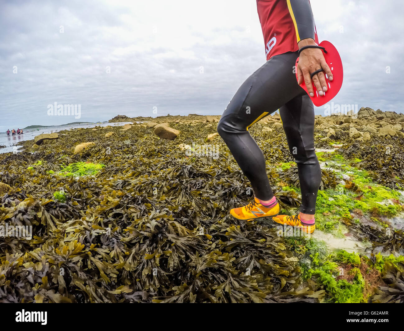 The first water entry point for the Isles of Scilly Otillo Swimrun World Series qualifier Stock Photo