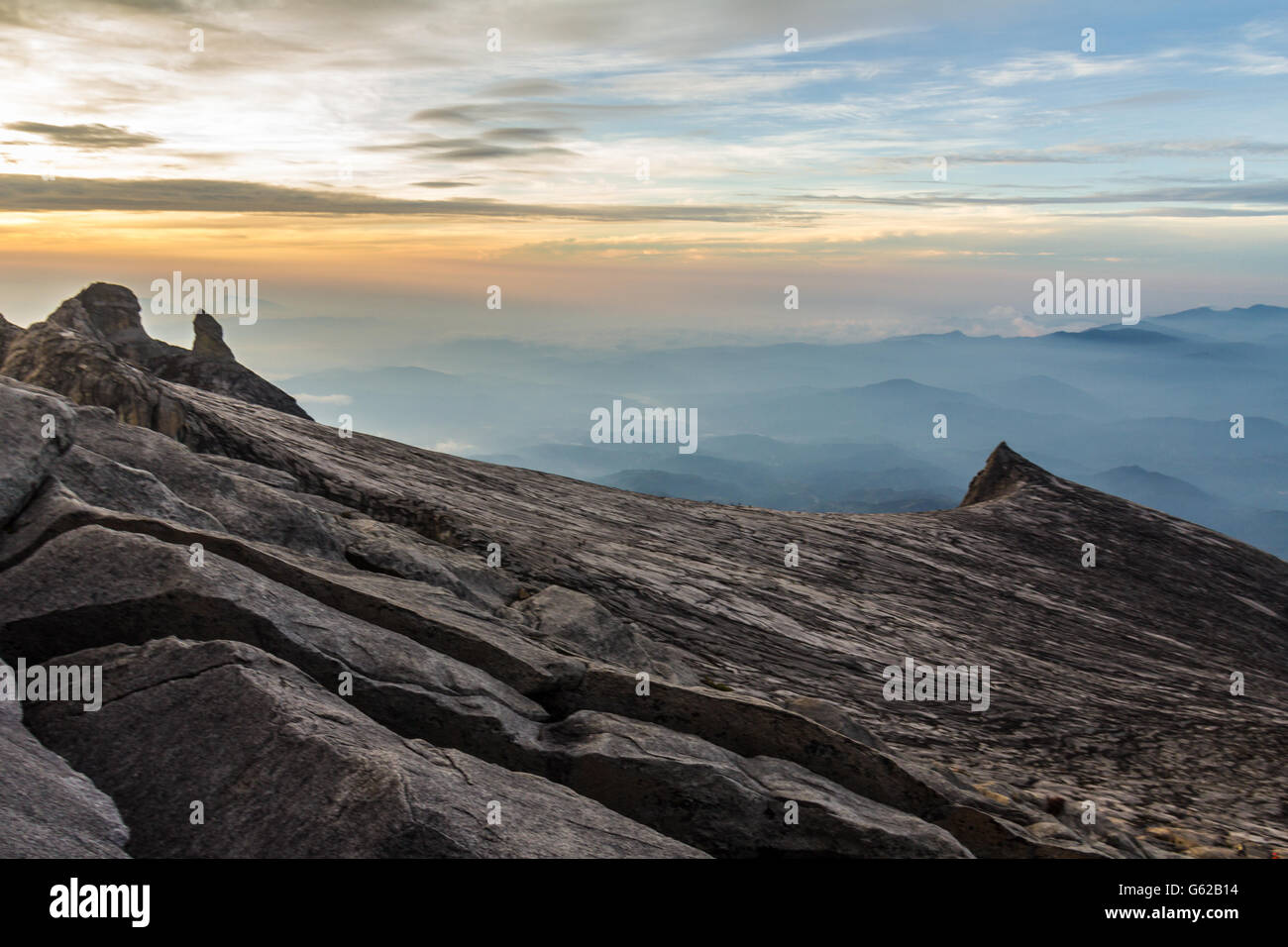 Summit of Mount Kinabalu in Sabah Malaysia Stock Photo