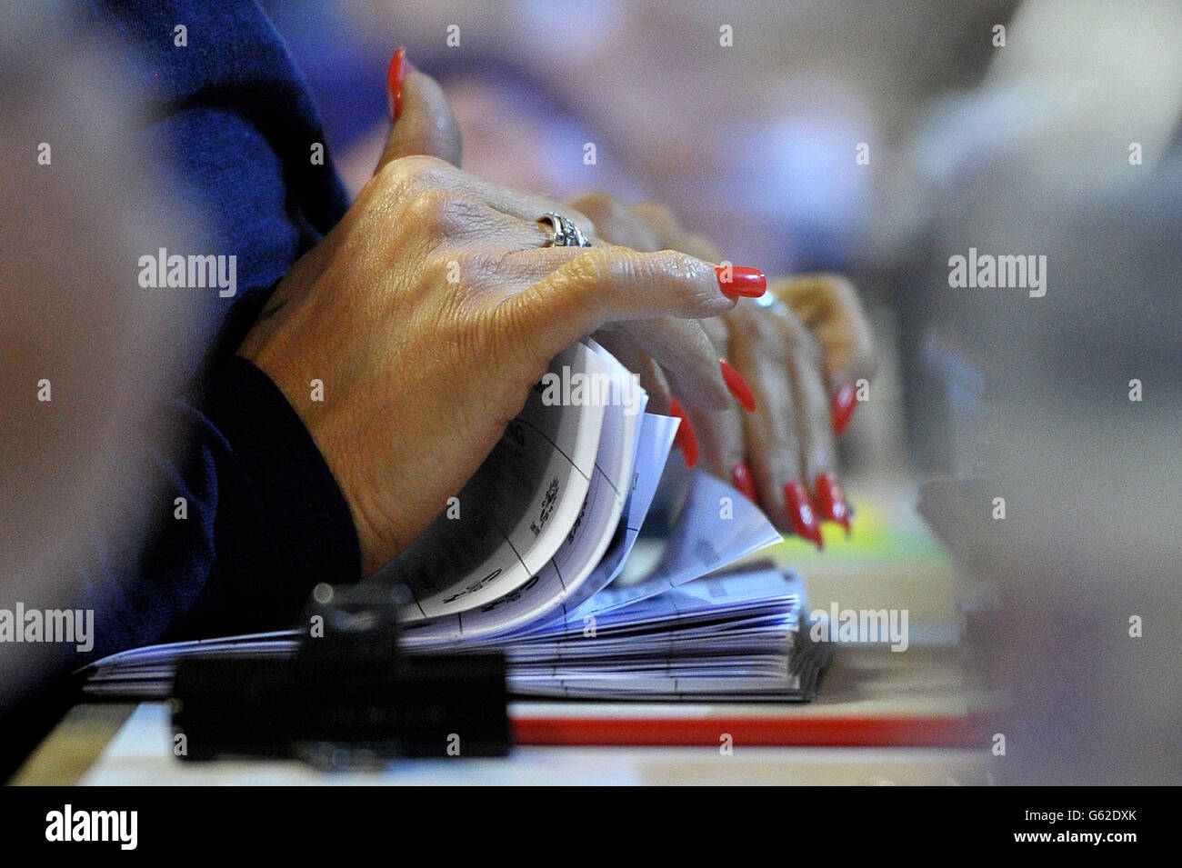Votes are counted at Oaklands Snooker Club in Cinderford, Gloucestershire for the Gloucestershire districts. Stock Photo