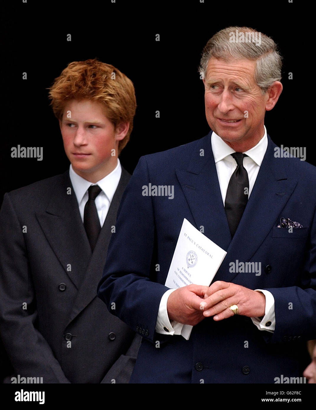 9/11 - Prince of Wales (R) & Prince Harry Stock Photo