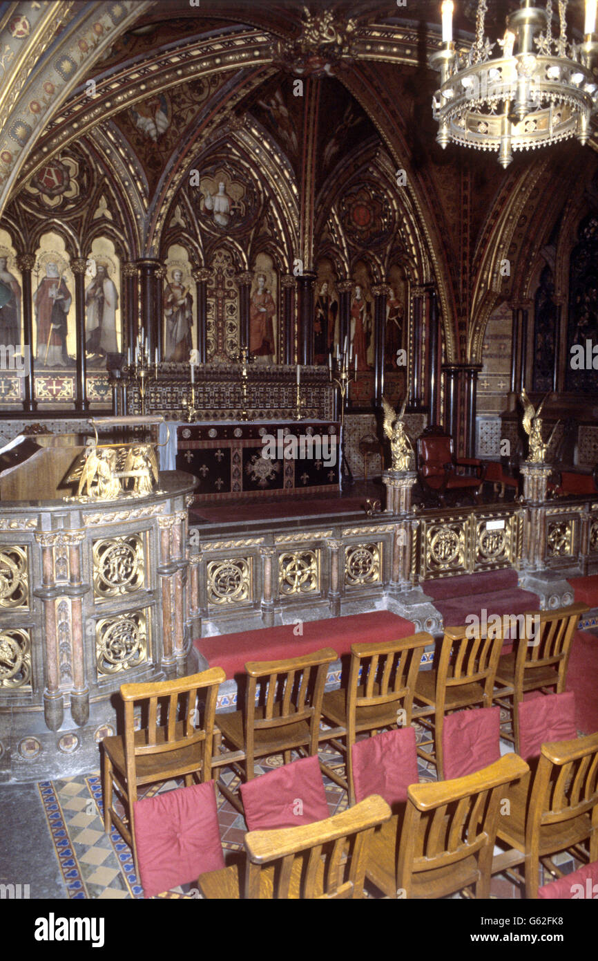 Buildings and Landmarks - The Chapel of St Mary Undercroft - St Stephen's Chapel - House of Commons Stock Photo