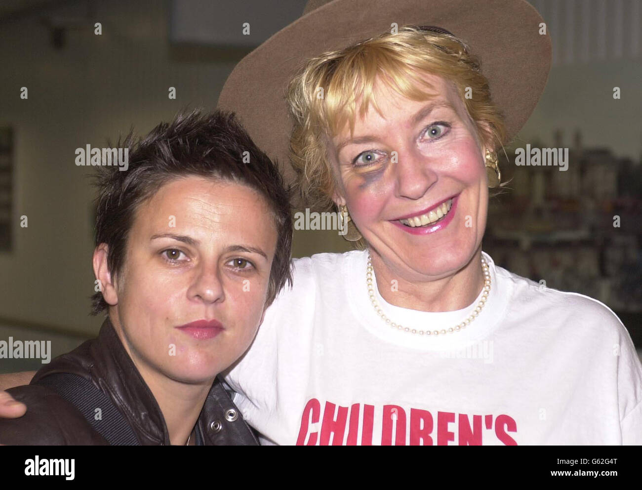 Rhona Cameron (left) and Christine Hamilton - the wife of former Tory MP Neil Hamilton - at London's Heathrow Airport, after returning from Australia where they had been competing in ITV's I'm A Celebrity ... Get Me Out Of Here! * The show was won by veteran DJ Tony Blackburn. Stock Photo