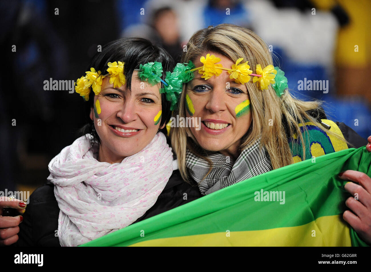 Soccer - International Friendly - Brazil v Russia - Stamford Bridge. Brazil fans in the stands before kick-off Stock Photo
