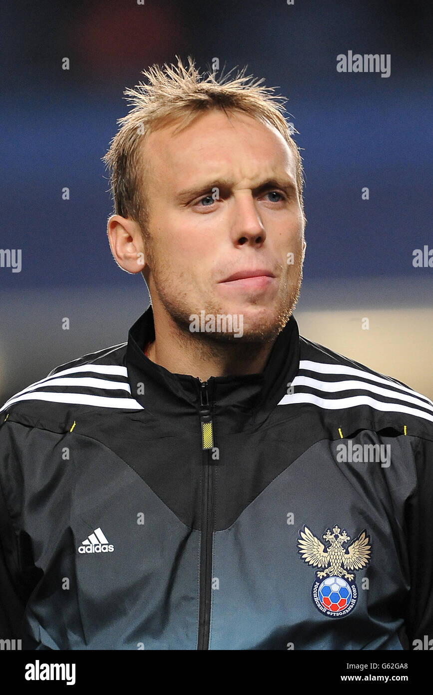 Soccer - International Friendly - Brazil v Russia - Stamford Bridge. Denis Glushakor, Russia Stock Photo