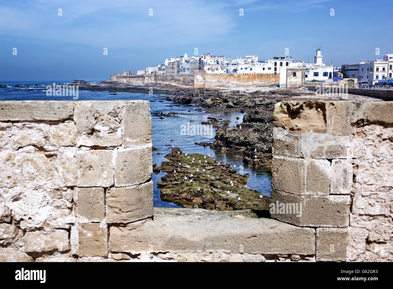 View of Essaouira from the Sqala du Port, in Morocco Stock Photo