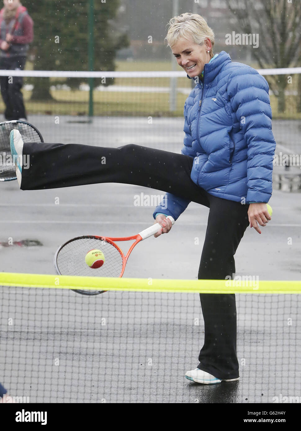 Drumchapel Park tennis courts. Judy Murray, opens the newlyrefurbished tennis courts at