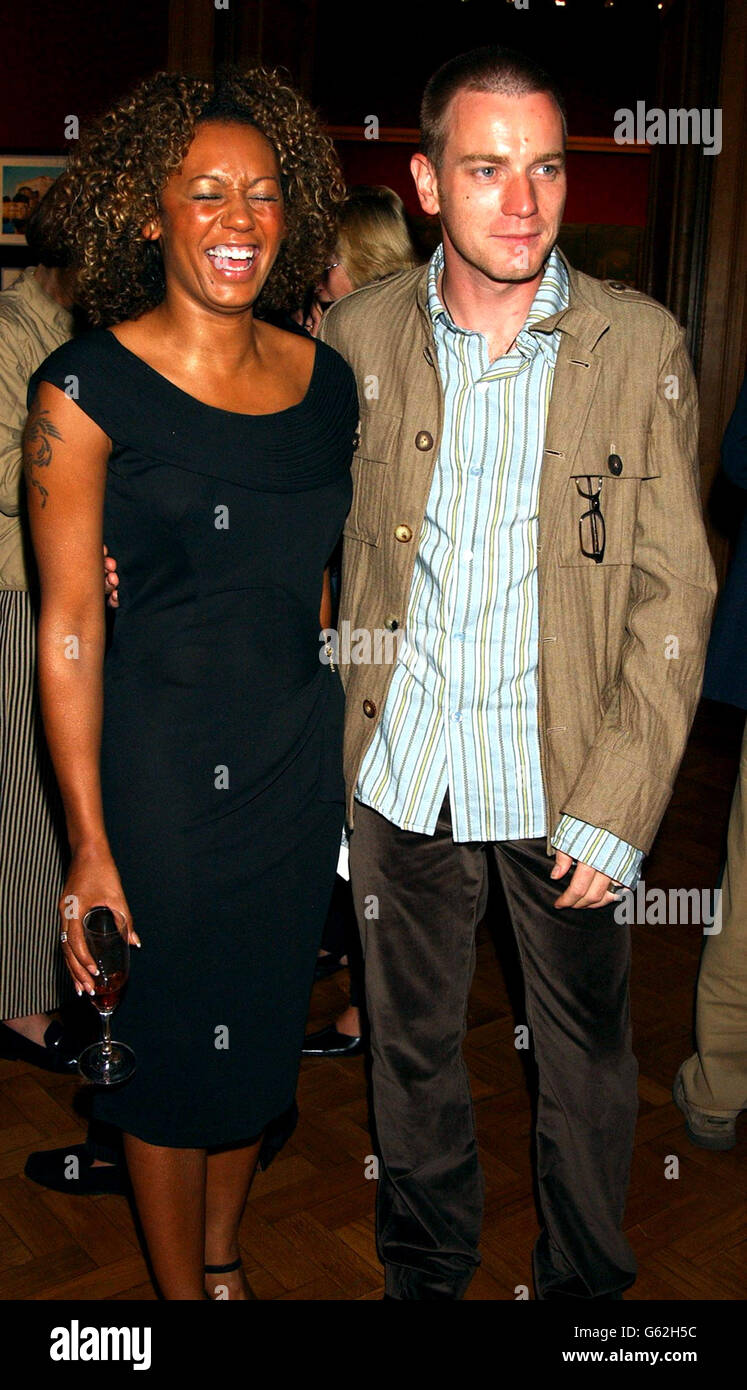 Actor Ewan McGregor and singer Mel B attend a private viewing of photographs by Robert Jan Fentener Van Vissingen at Chrisities, central London in aid of the Children's Wish Foundation. Stock Photo
